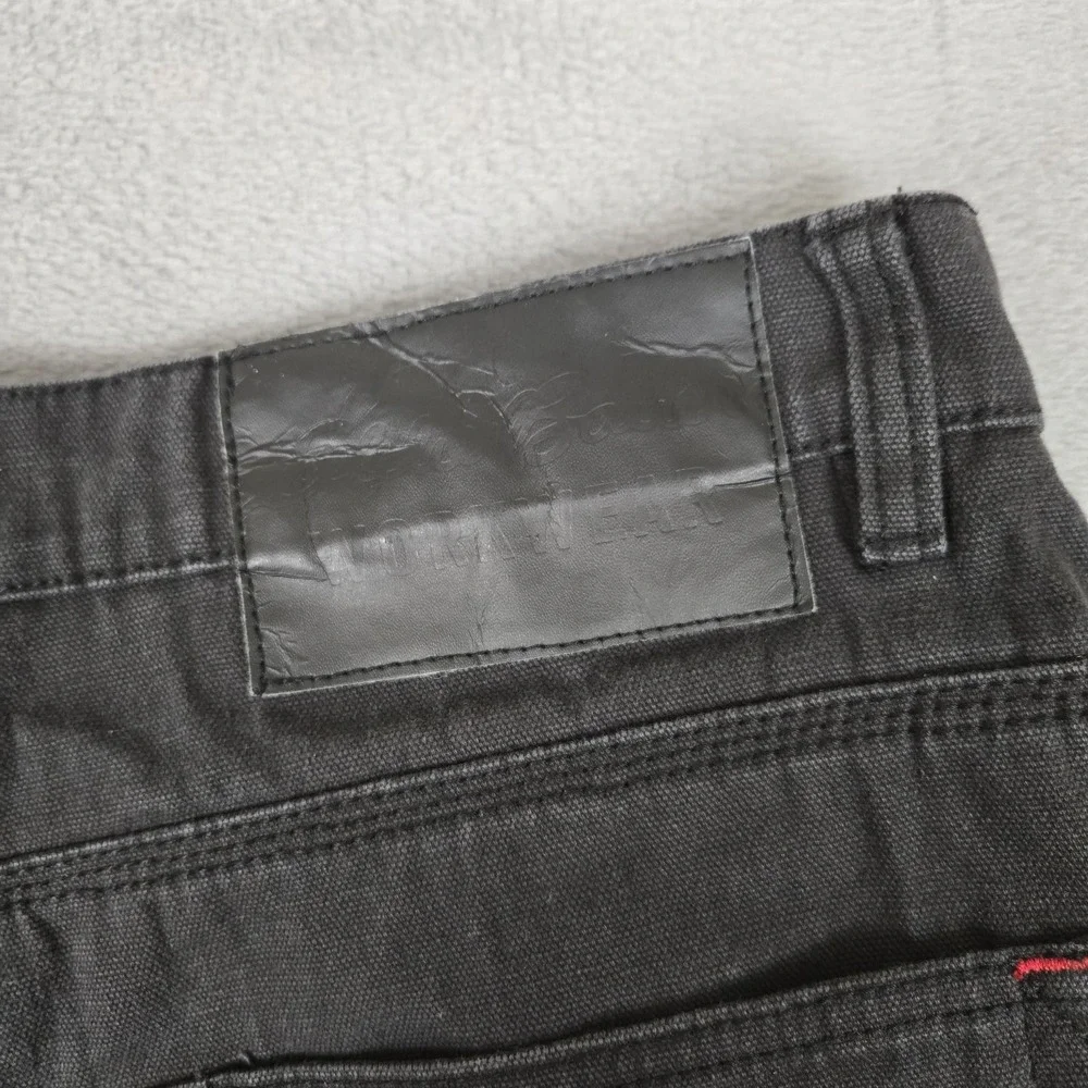 Eddie Bauer Jeans Mens 38x34 Black Canvas Stretch Classic Fit Straight‎ Workwear